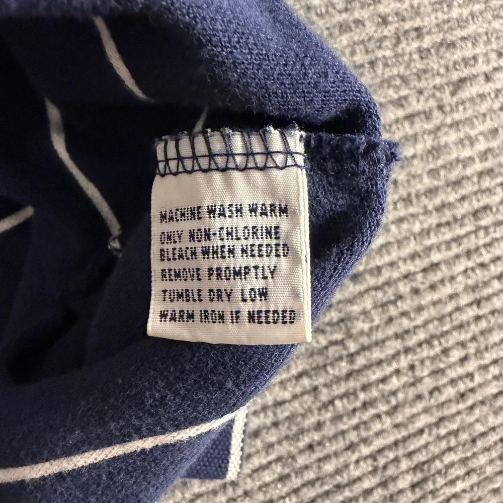 Polo Ralph Lauren Mens 4XB Navy Blue White Striped Short Sleeve Pique Polo Shirt